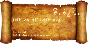 Héra Áldáska névjegykártya
